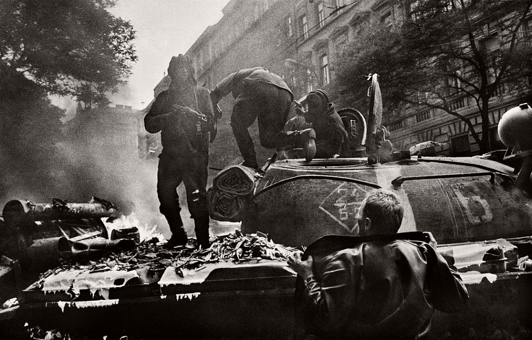 CZECHOSLOVAKIA. Prague. August 1968. Invasion by Warsaw Pact troops near the Radio headquarters.