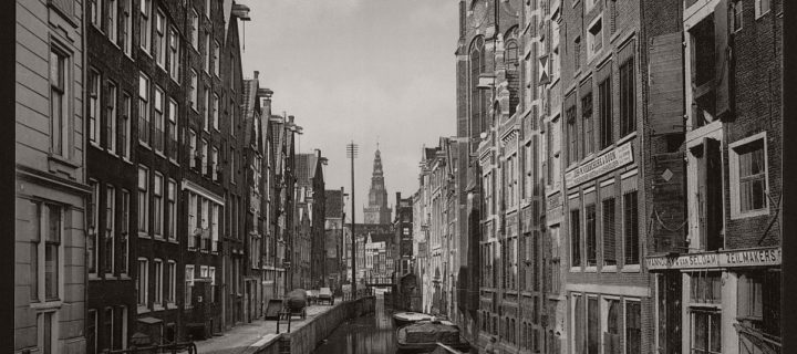 Historic B&W photos of Amsterdam, Holland in the 19th Century