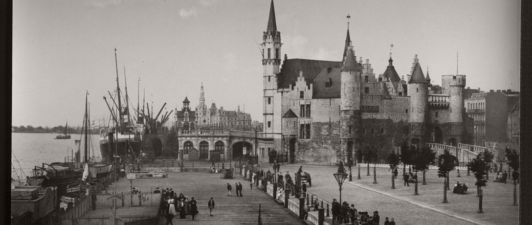 Historic B&W photos of Antwerp, Belgium (19th century)