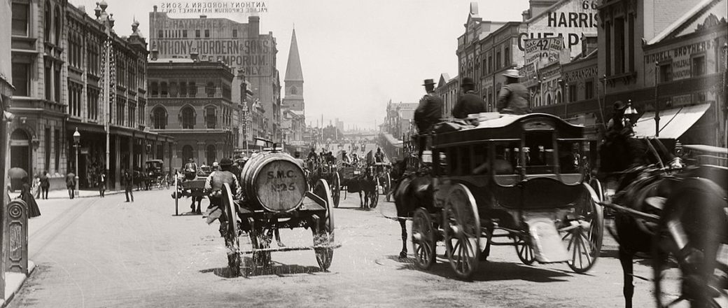 Vintage Glass Plate images of Streets from Sydney City (1900s)