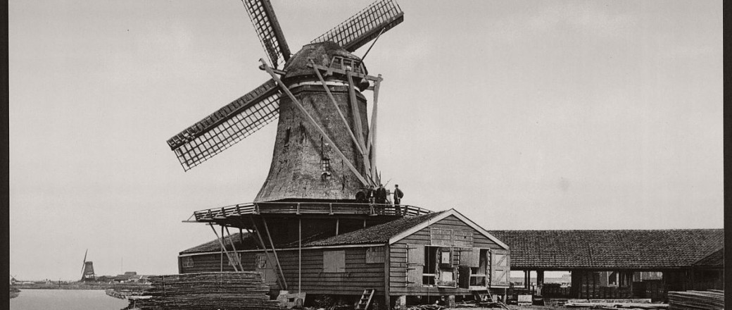 Vintage: Historic B&W photos of Dutch Windmills in 19th Century