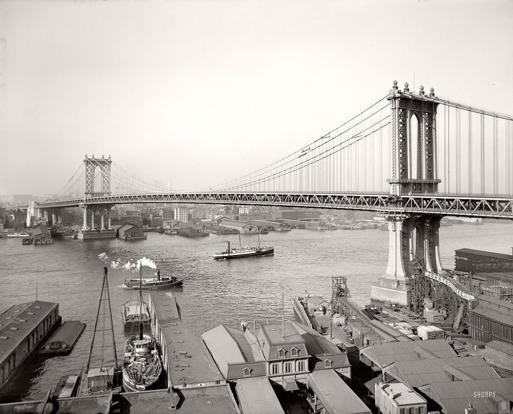 Vintage: Manhattan Bridge Under Construction (New York, 1903-1909 ...