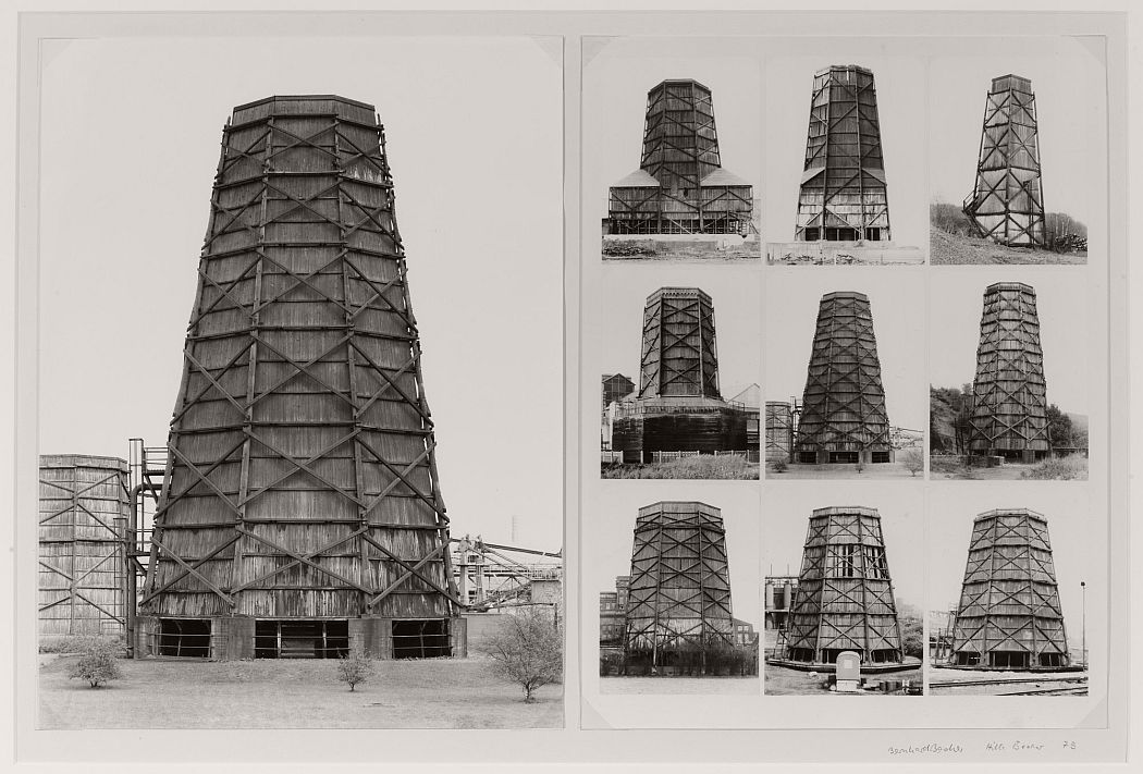 Bernd Becher (German, 1931–2007), Hilla Becher (German, 1934–2015). Cooling Towers. 1973. Gelatin silver prints, each 15 3/4 × 11 13/16″ (40 × 30 cm). The Museum of Modern Art, New York. Promised gift of Robert B. Menschel. © 2016 Estate Bernd and Hilla Becher 