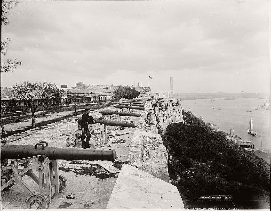 Parapet of Cabanas Castle, Havana, 1900