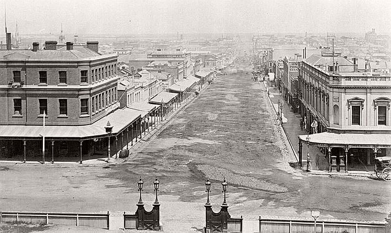 Bourke Street from Parliament House, 1885