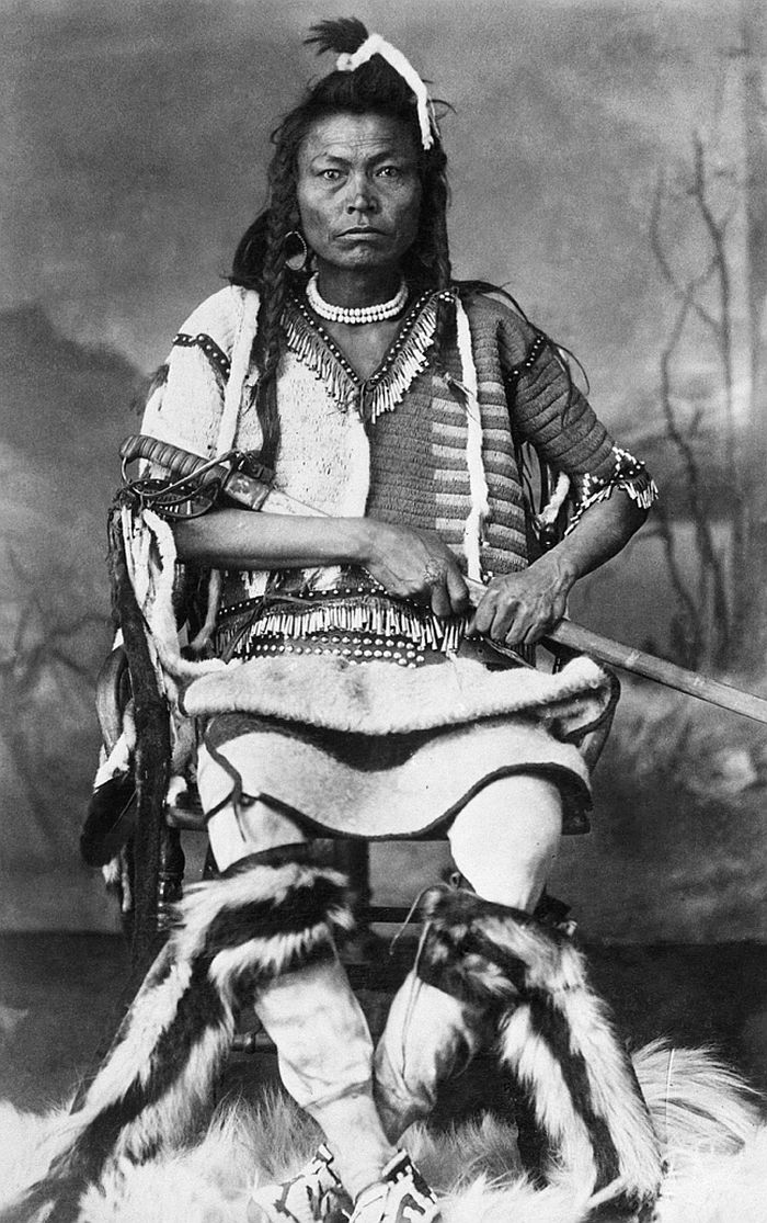 Blackfoot warrior with sword, 1887