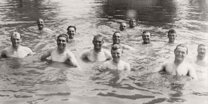 Vintage: Soldiers Swimming and Playing in the Water during World War I