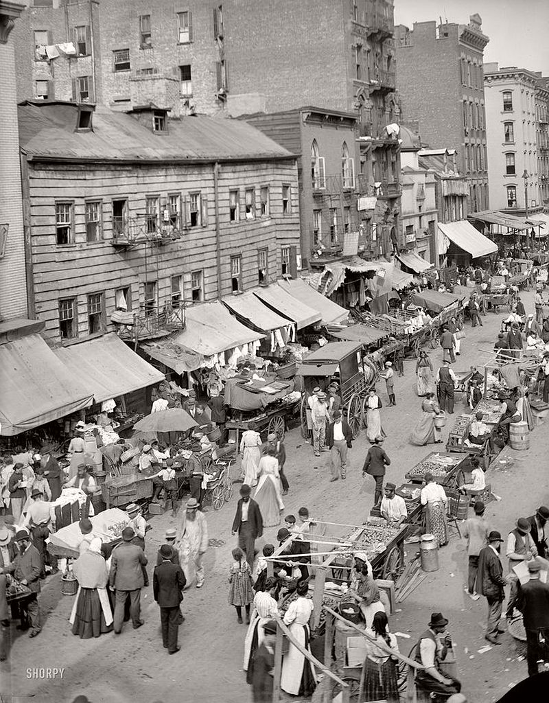 Jewish market on the East Side, New York City, ca. 1900