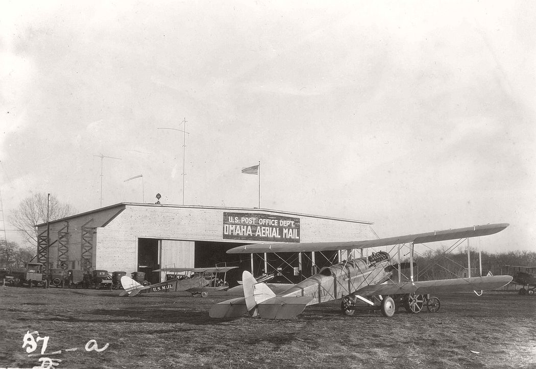 Airmail planes at Omaha, Nebraska, 1920
