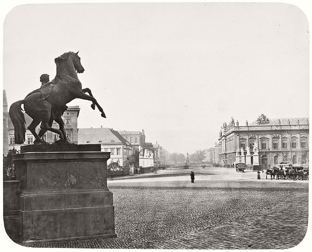 Leopold Ahrendts  Unter den Linden. Seen from Royal Castle, 1855-59