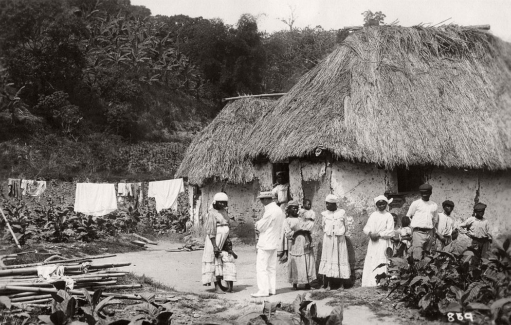 People at country houses in Jamaica, ca. 1890s