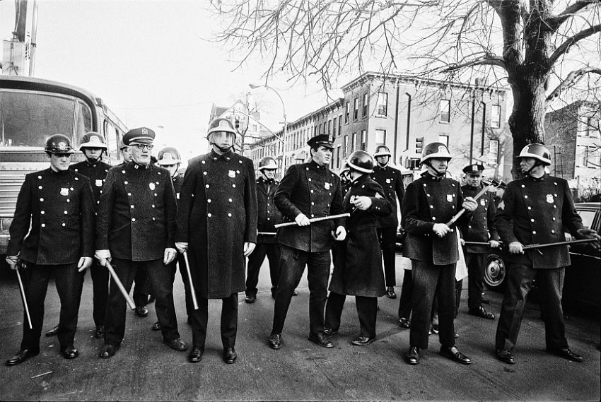 Police Line at Riot, Brooklyn, 1964