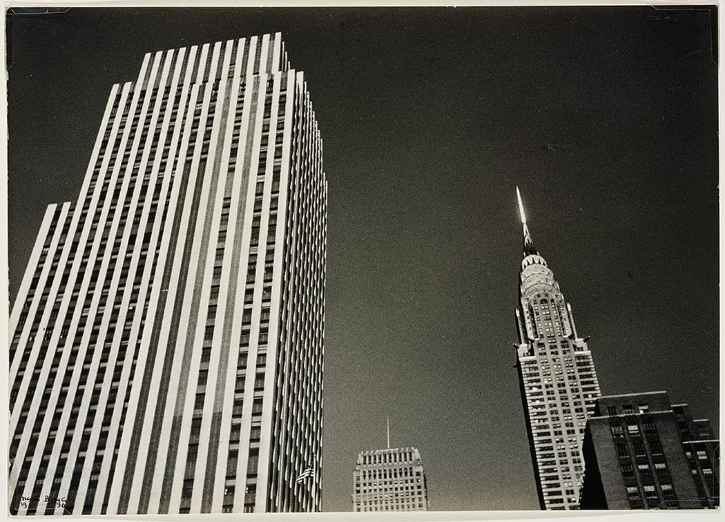 [Rockefeller Center or Daily Mirror and Chrysler Building tops], 1936 © Victoria and Albert Museum, London/Estate of Ilse Bing, courtesy Michael Mattis
