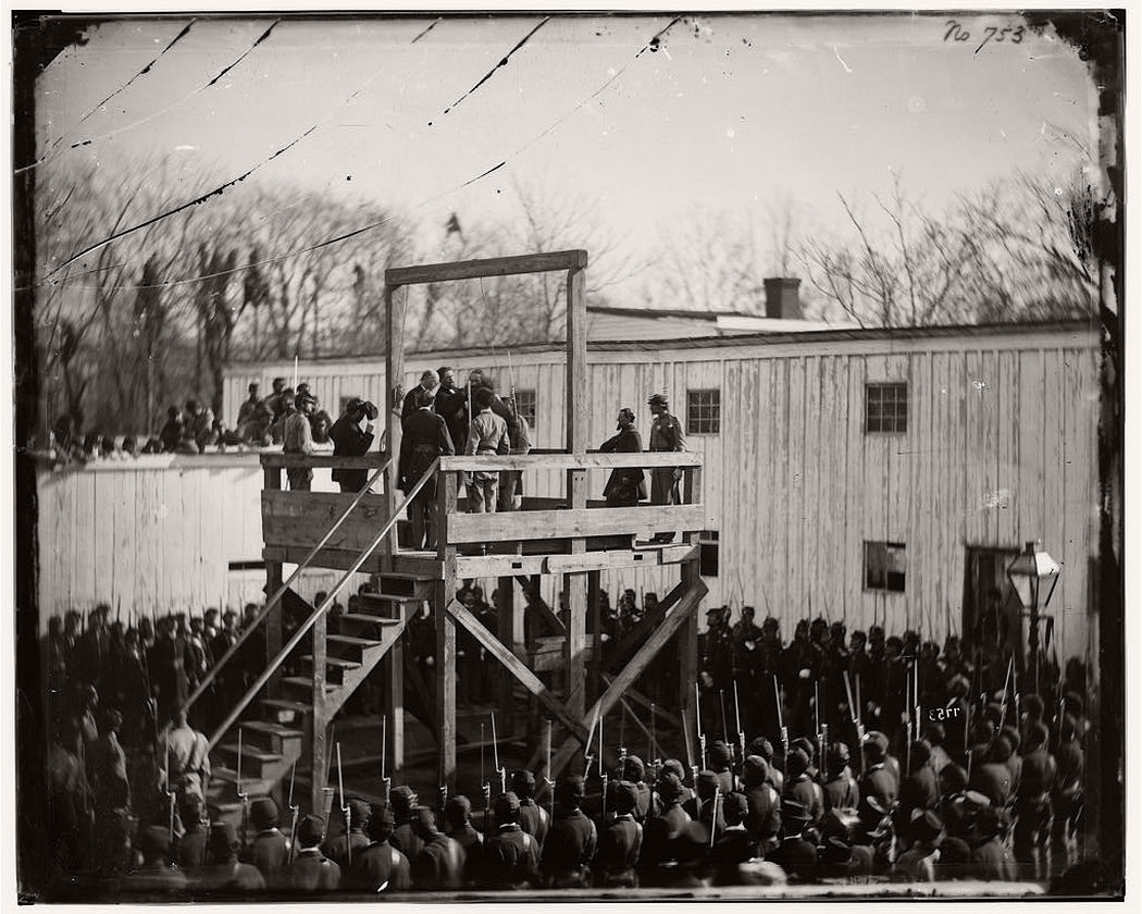 Adjusting the rope for the execution of captain Henry Wirz, Washington, DC, November 10, 1865