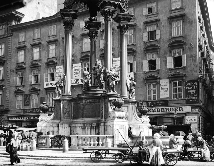 Street Vendors below Josef's Fountain, Vienna