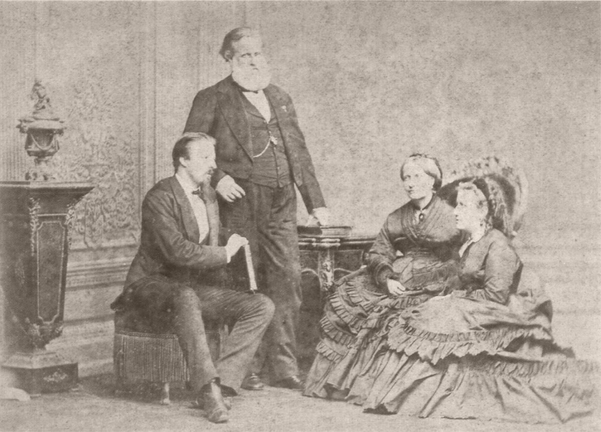 Dom Pedro II, a imperatriz Thereza Christina Maria, a princesa Isabel e o conde d'Eu. Rio de Janeiro. 1875