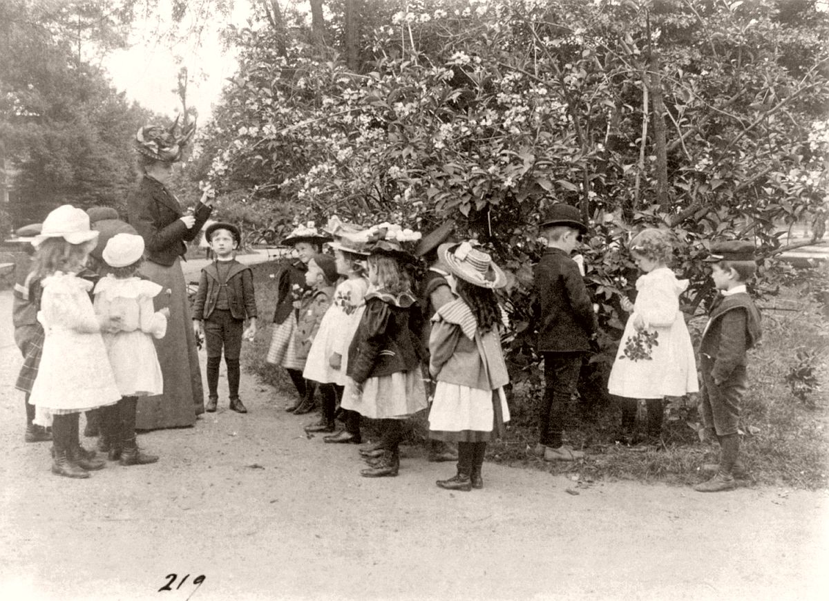 Outdoor class in botany, Washington, DC, ca. 1899
