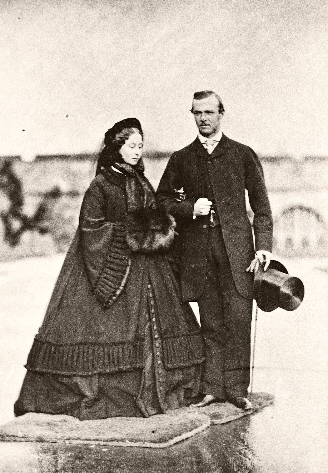 Princess Alice of the United Kingdom, with her fiancée Prince Louis of Hesse and by Rhine. 8 December 1860