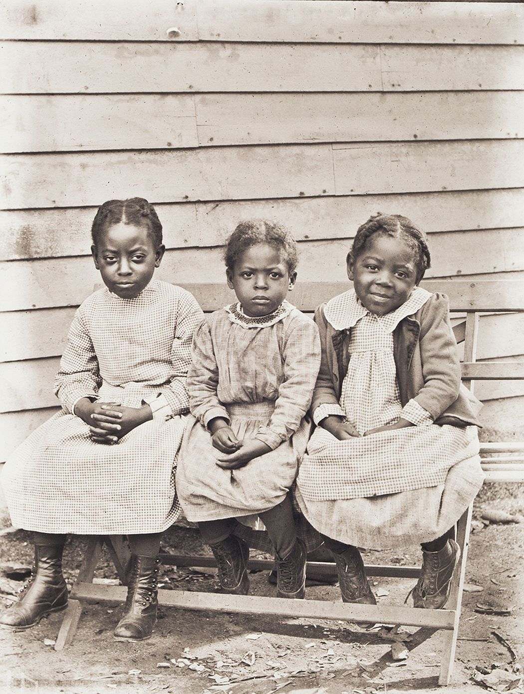 Portrait of Lillian, Cora and Luvenia Ward, about 1900, printed 2016, archival inkjet print, E.132.16.62 Lillian, Luvenia, and Cora Ward were the daughters of former slaves William H. and Arries Ann Ward, from eastern North Carolina. After defending his wife from an attempted rape by a white man, William fled north to Pomfret, Connecticut, where Arries Ann joined him in 1889. They subsequently moved to Worcester and parented eleven children.