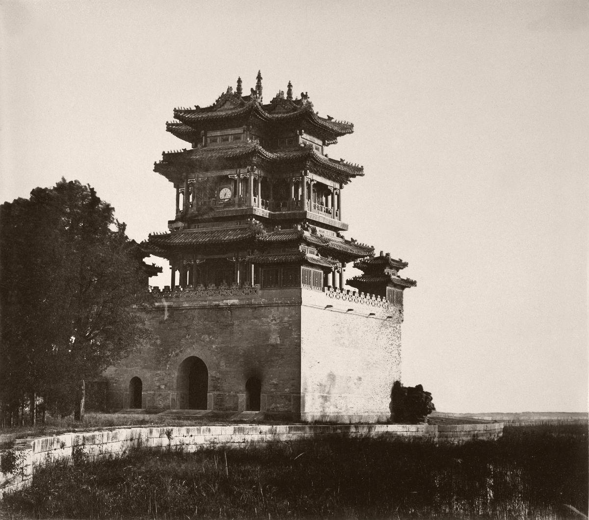 Wenchang Pavilion aka. Wenchang Tower (文昌阁) of the Summer Palace (Yihe Yuan), before being burnt down, October 1860