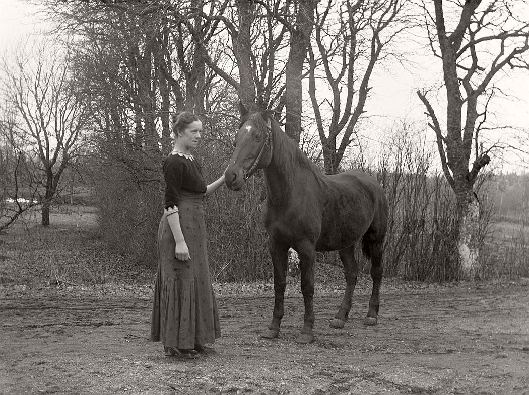 Woman with horse.