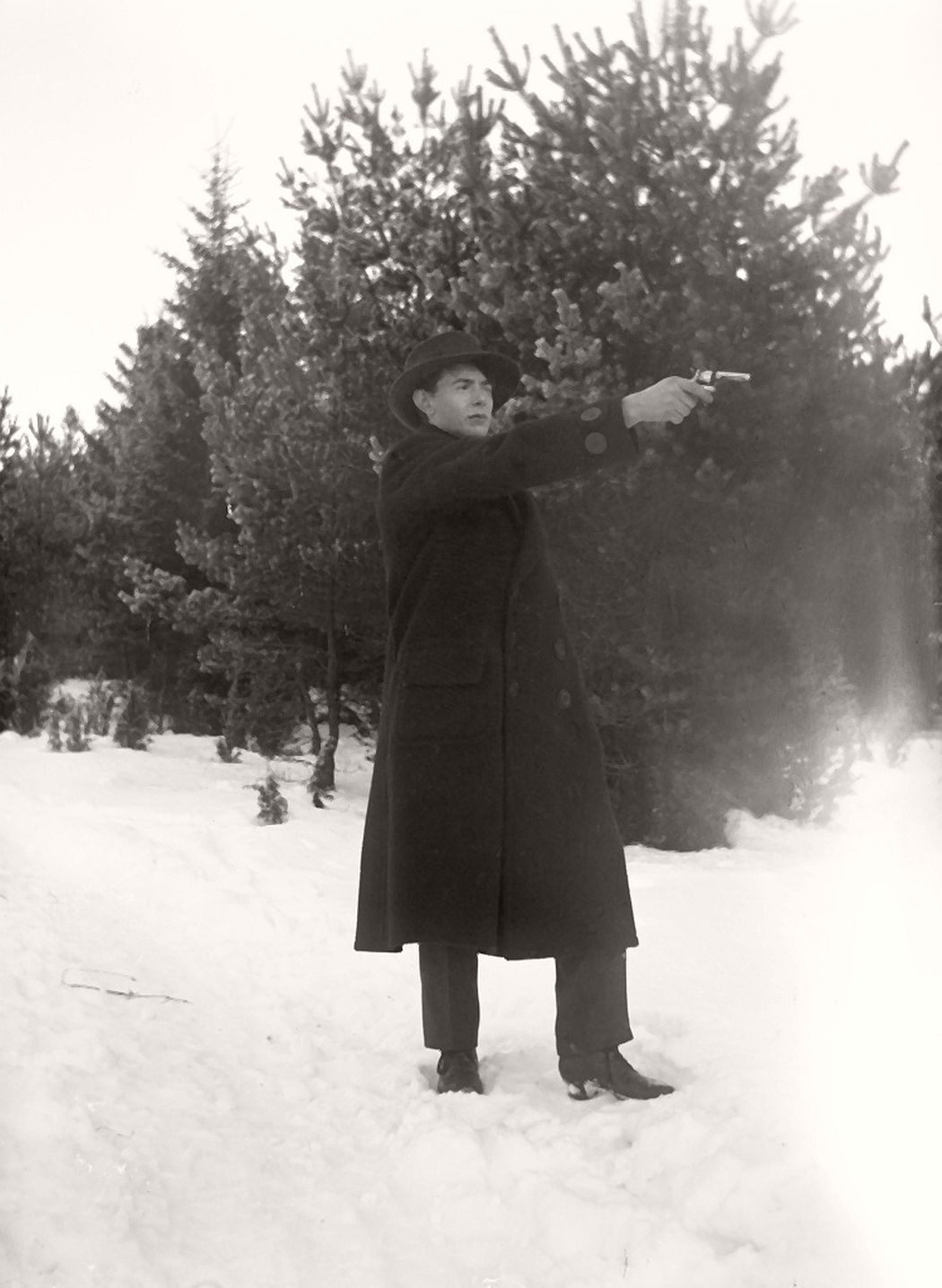 Elegant young man - Painter, Karl Svensson, with the revolver.