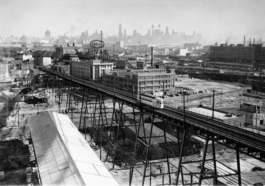  The El in Hoboken, on Ferry St. (now Obeserver Highway), ca. 1940s
