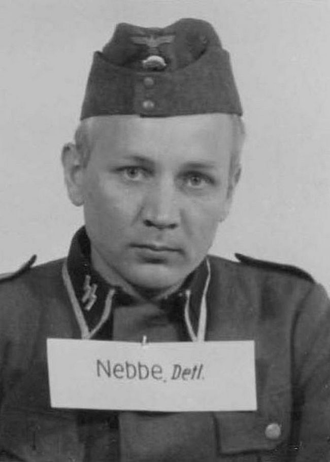 Detlef Nebbe, former merchant. Joined the SS in 1933 and reached the highest enlisted rank of Hauptscharführer (Head Squad Leader).
