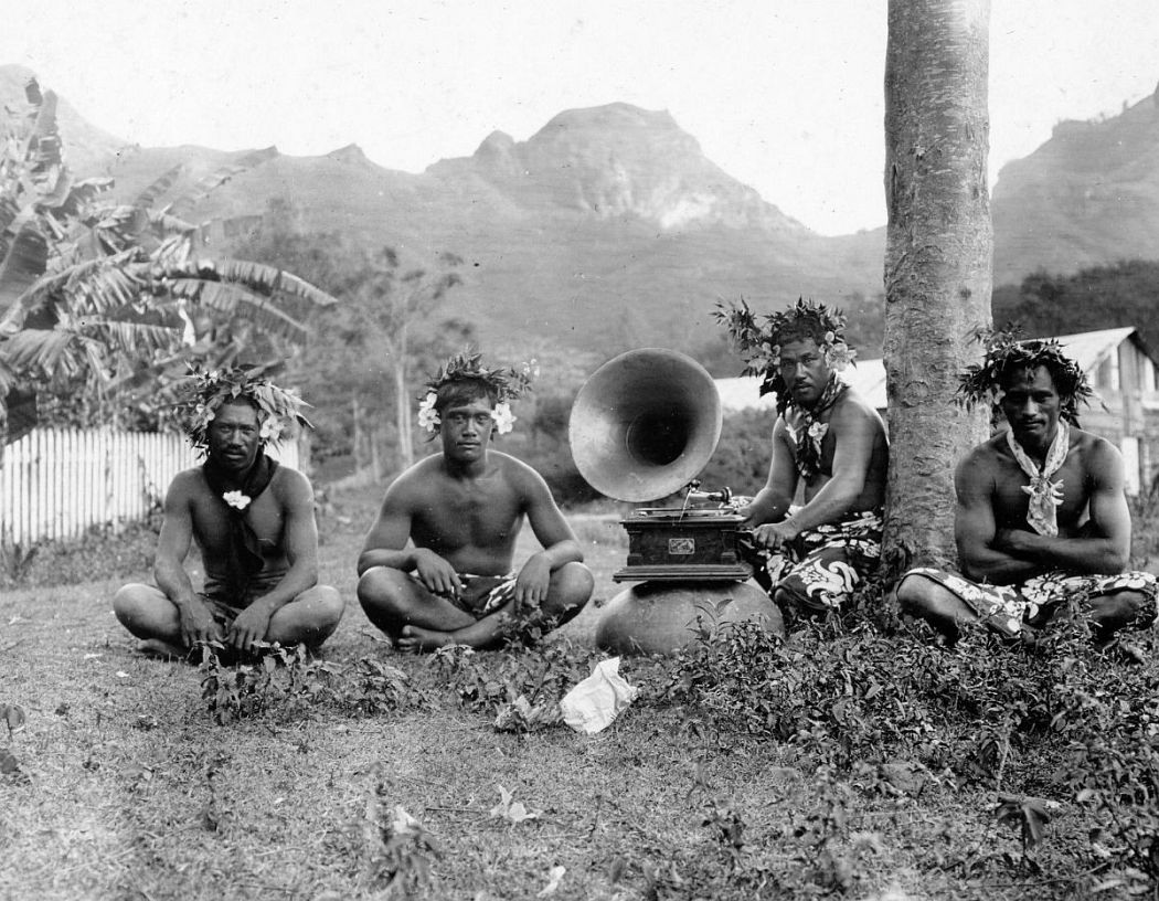 Inhabitants of Nuku Hiva, largest of the Marquesas Islands in French Polynesia, 1907.