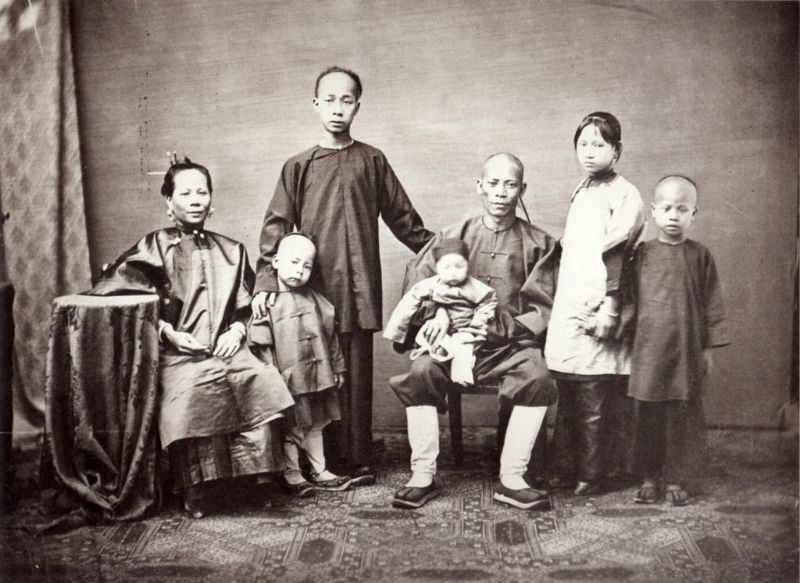 A shopkeeper and his family, Canton, 1861-64