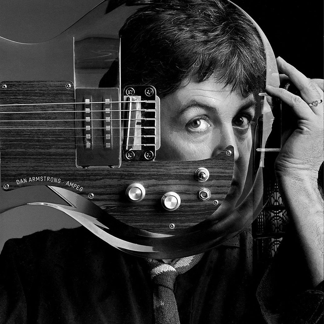 Clive Arrowsmith Paul McCartney, Plexiglass Guitar, Studio London Archival Pigment Photograph 1982, Printed Later