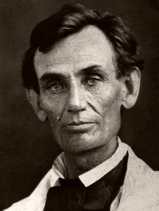 May 7, 1858 – Abraham M. Byers Formerly in the Lincoln Monument collection at Springfield, Illinois. Mr. Lincoln wore a linen coat on the occasion. The picture is regarded as a good likeness of him as he appeared during the Lincoln Douglas campaign.