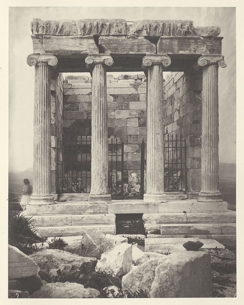 William James Stillman (American, 1828–1901), <em>Eastern facade of the Temple of Victory</em>, plate 7 from <em>The Acropolis of Athens</em>, 1870. Carbon print. Rare and Manuscript Collections, Cornell University. Originally from the personal collection of A. D. White.