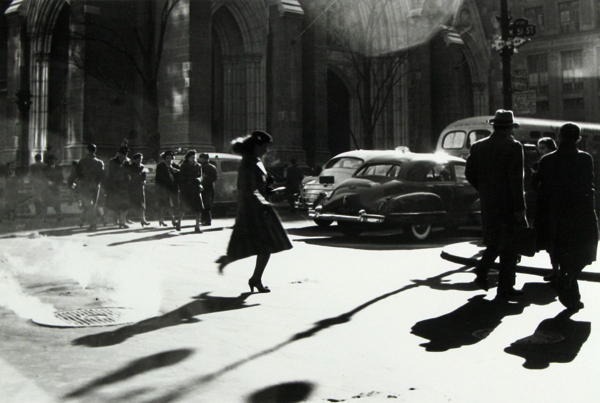 REBECCA LEPKOFF Midtown Manhattan, NYC, 1940s   Signed, titled, dated, and annotated in pencil on print verso, 1947    Gelatin silver print; printed later  