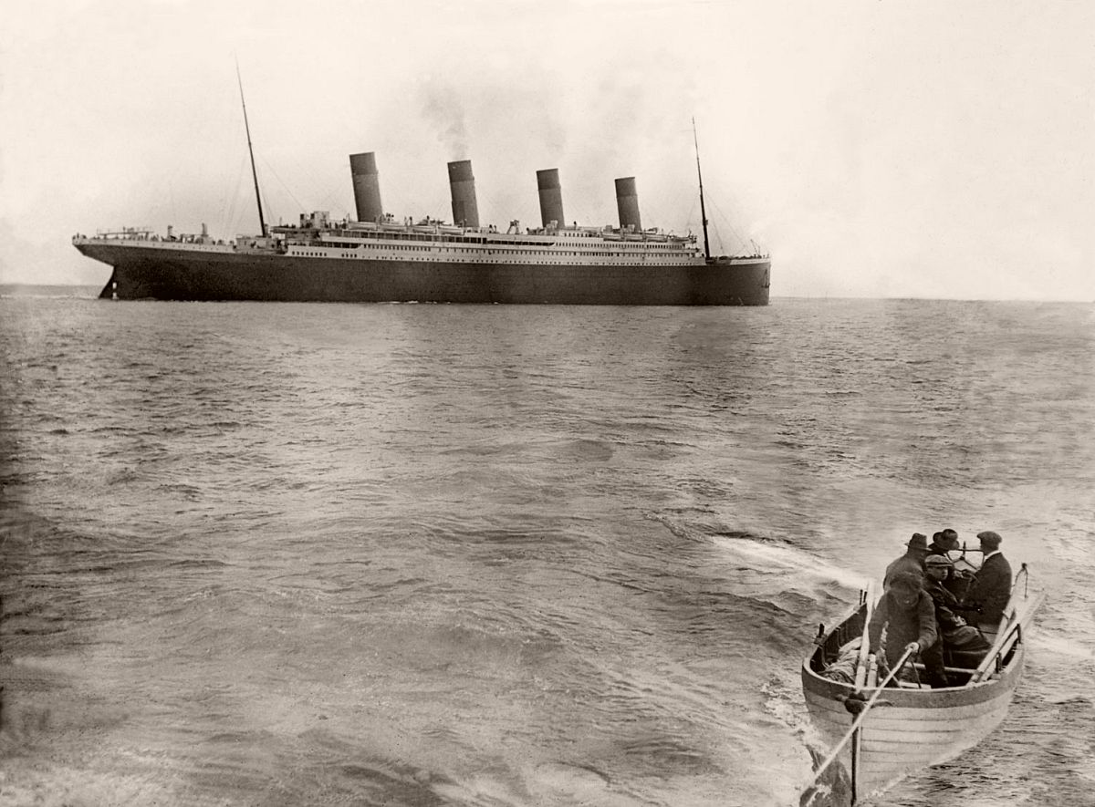 Last picture of the TItanic leaving Queenstown (Cobh), Ireland on her maiden voyage to New York, April 12, 1912.
