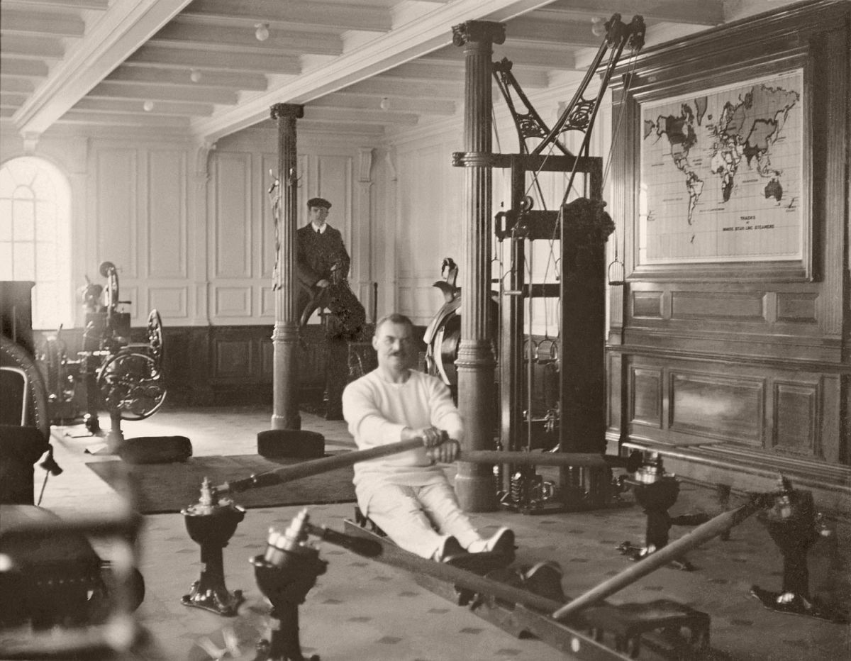 Gymnasium on the Titanic, 1912.