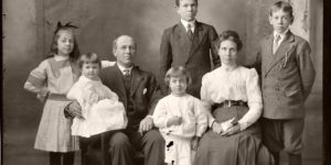 Vintage: Glass plate negative Family Portraits by Michael Miley Studio (early XX Century)