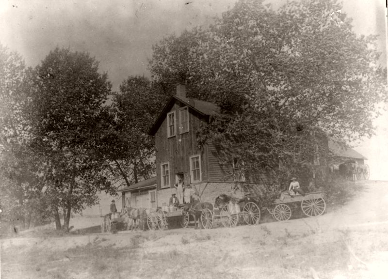 Sedalia creamery which stood 'south of the railroad tracks, near East Plum Creek on land purchased from Lizzie Beeman', 1895
