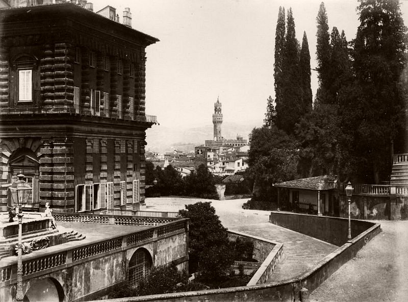 Old Palace from the Boboli Garden, Florence, circa 1865