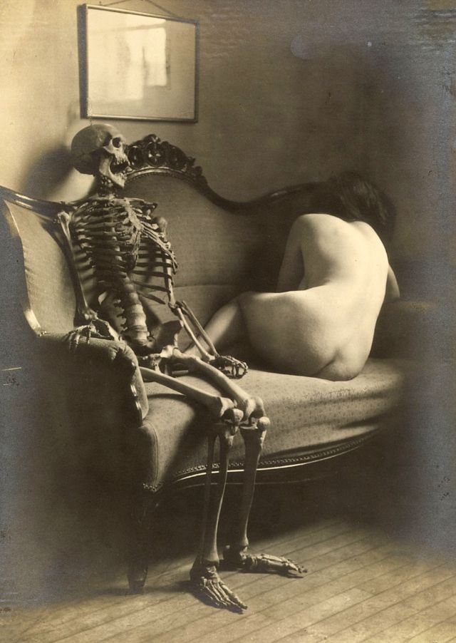 Lady Dancing With Skeleton by Franz Fiedler (1923)