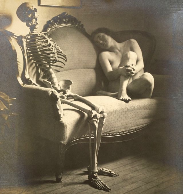 Lady Dancing With Skeleton by Franz Fiedler (1923)