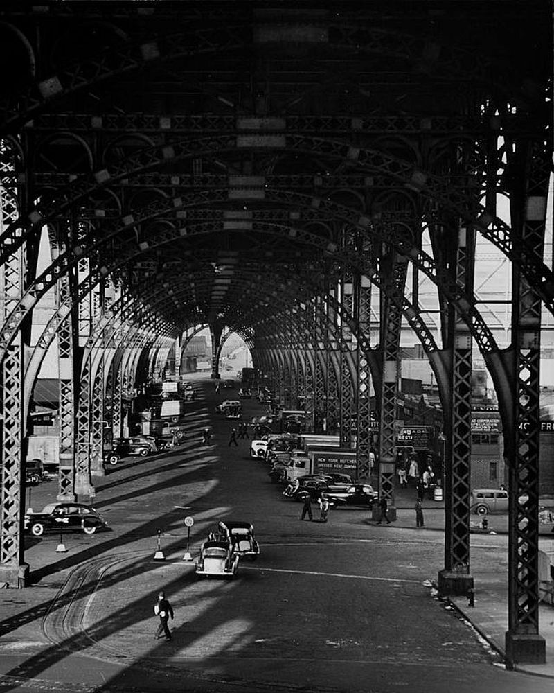 Underneath West Side Highway near 125th Street, 1940.