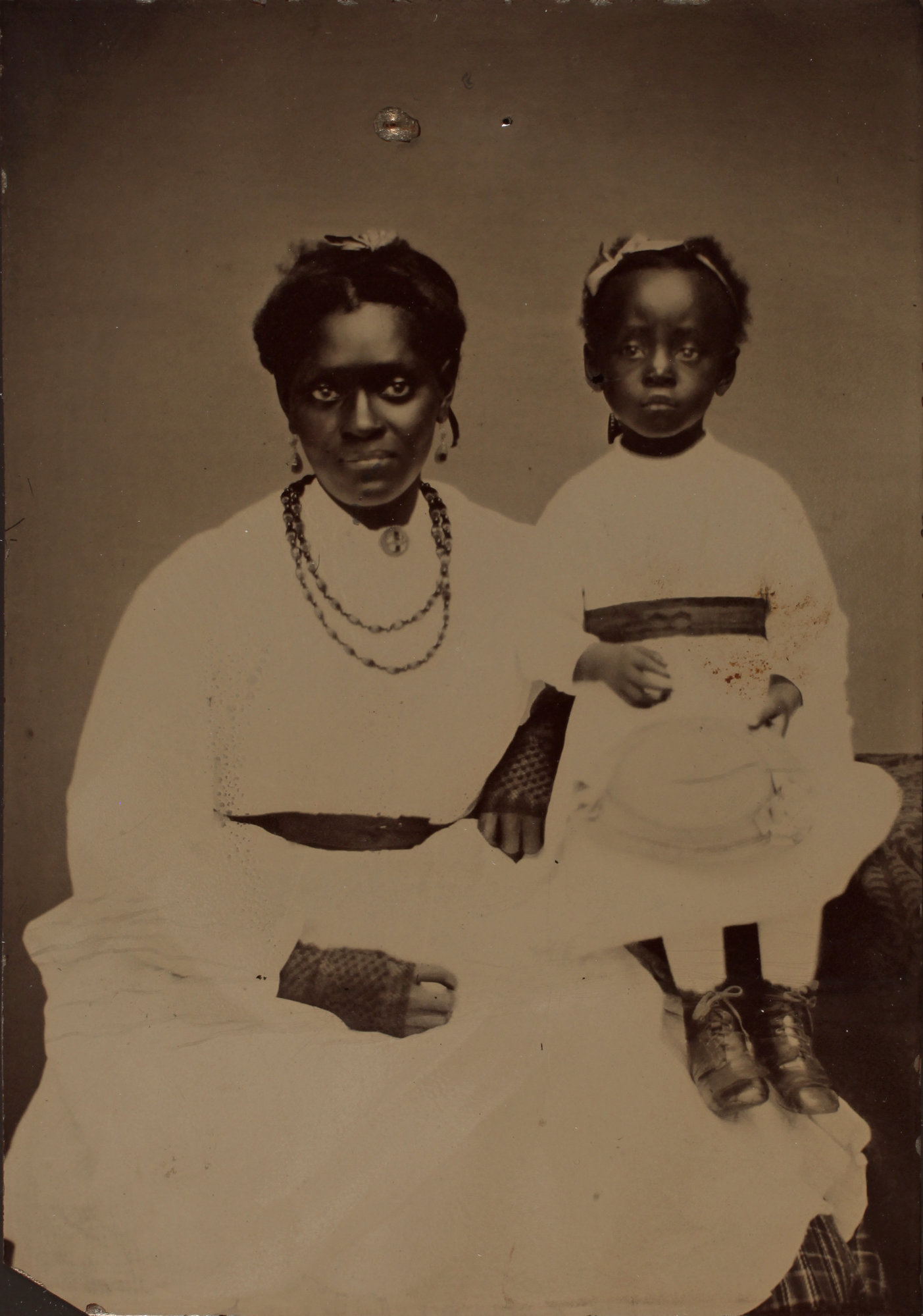  Anonymous American artist, Woman and Child, 1860s