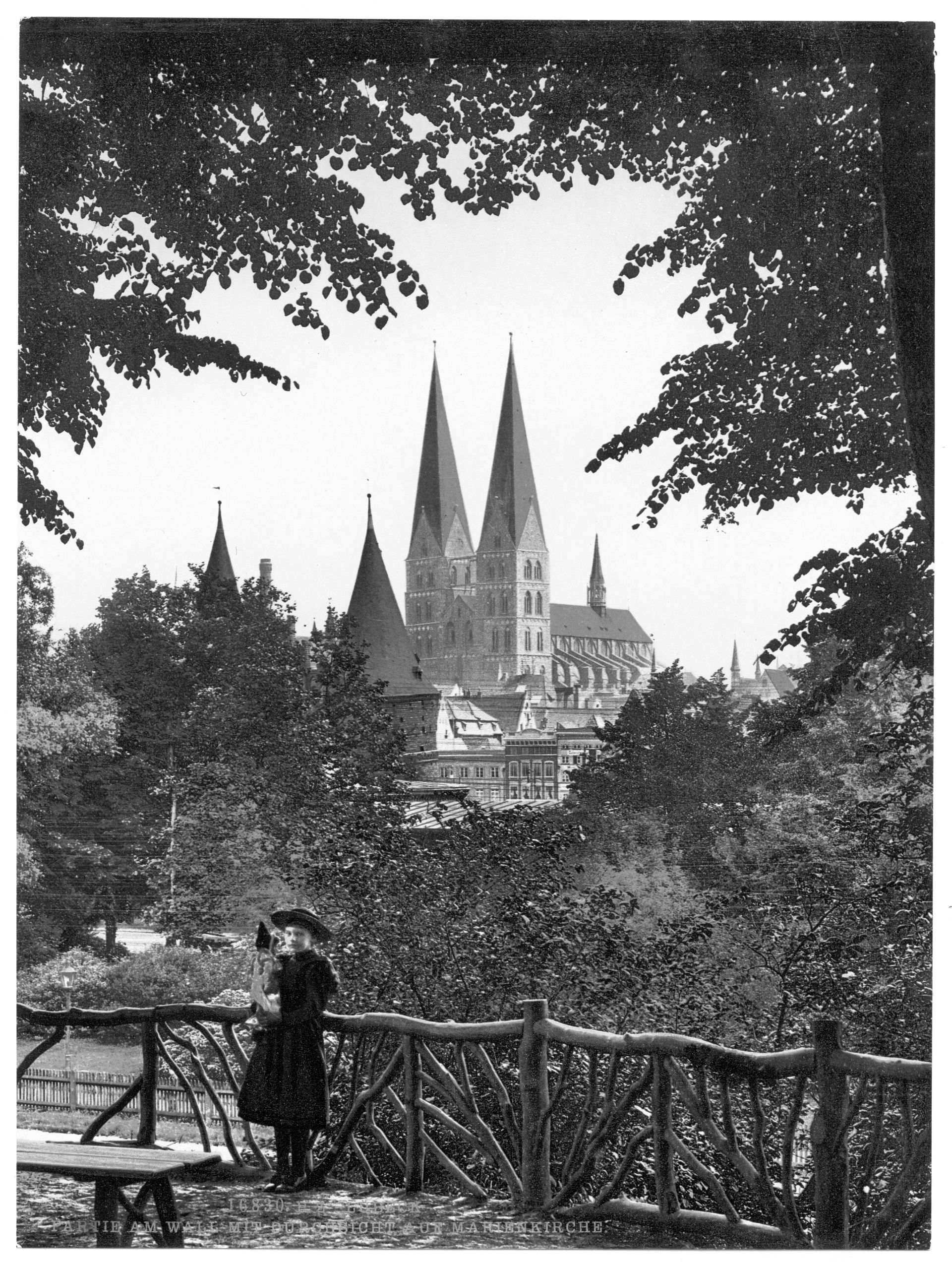 View from wall towards Mary's Church, Lubeck, Germany (1890s)