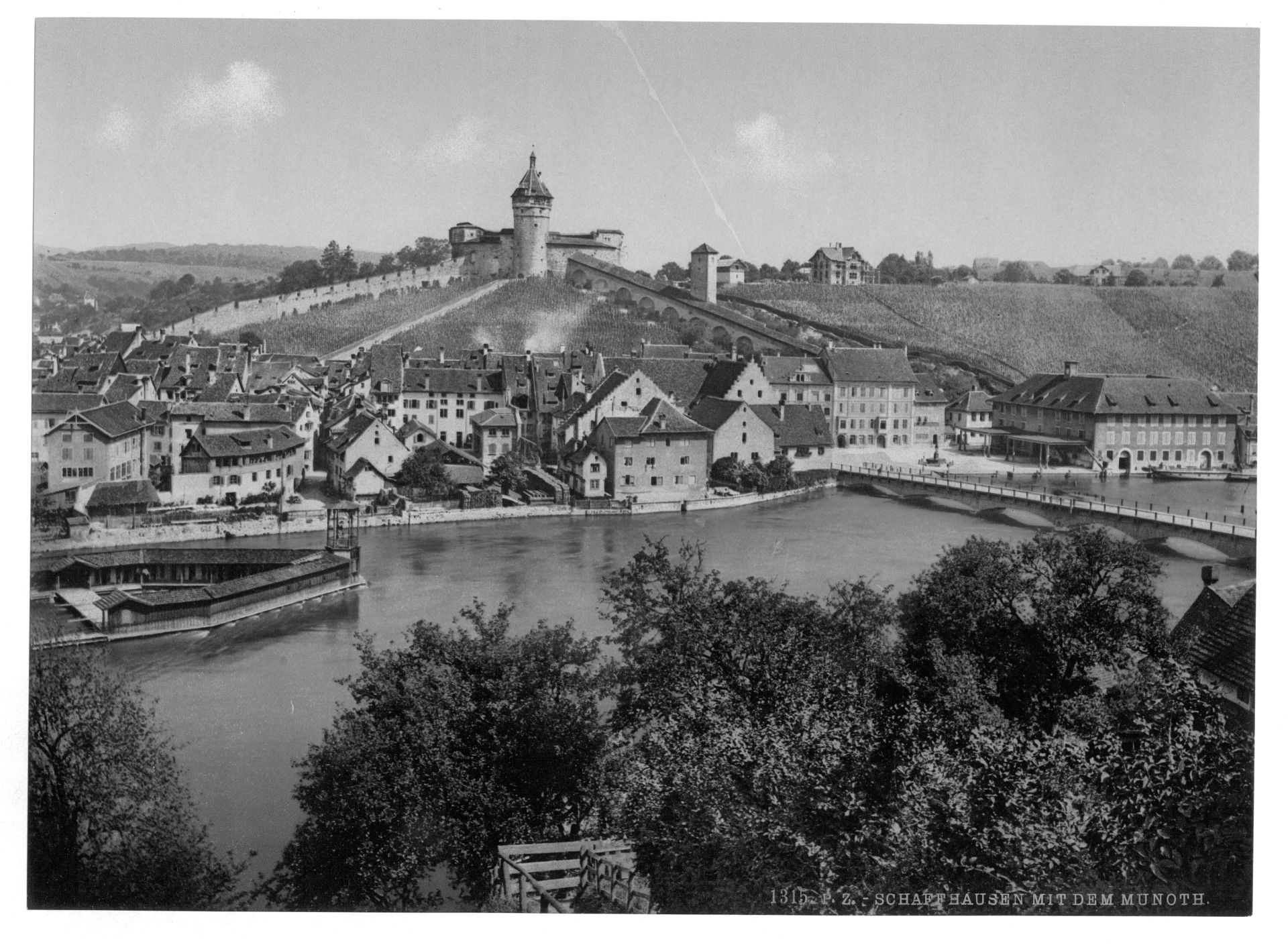 View of Schaffhausen, with the Munoth, Schaffhausen, Switzerland