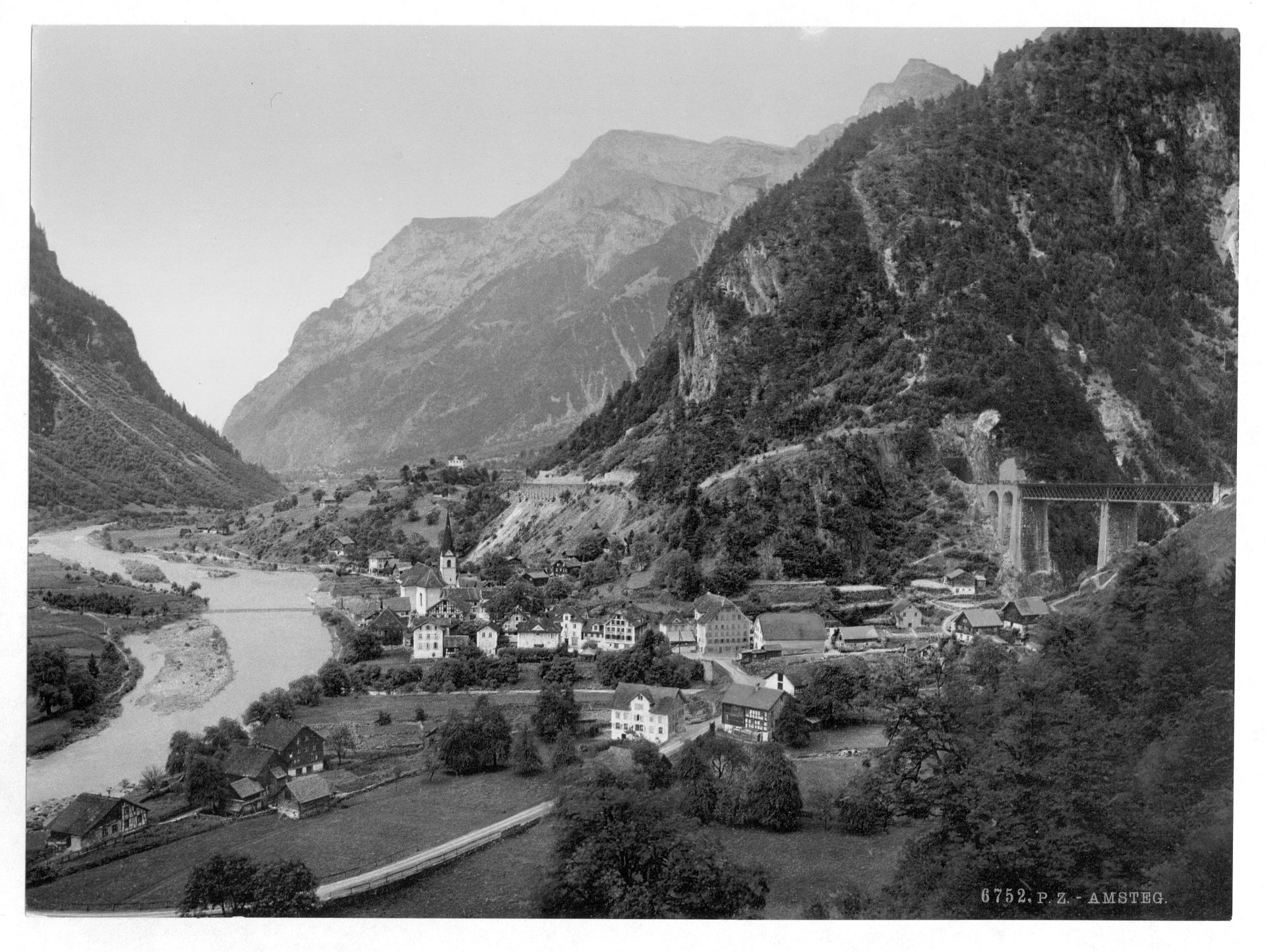 Amsteg, from the railway, St. Gotthard Railway, Switzerland