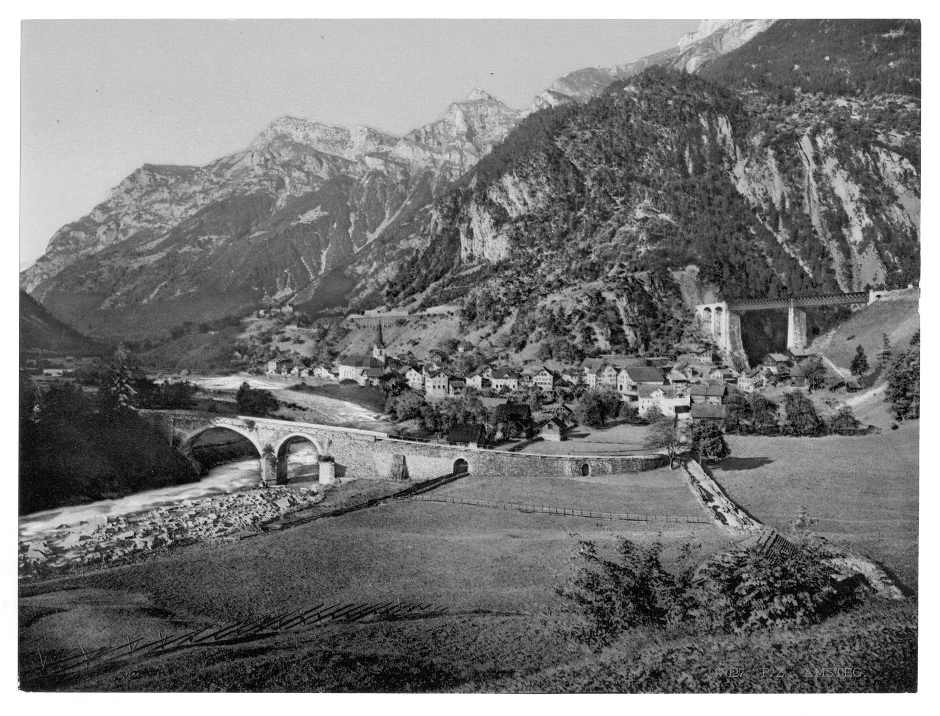 Amsteg, general view, St. Gotthard Railway, Switzerland