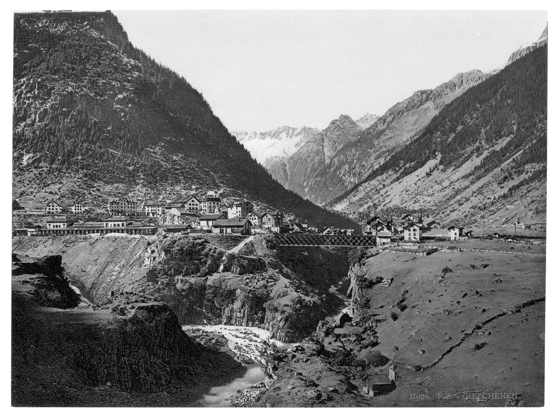 Goschenen, general view, St. Gotthard Railway, Switzerland