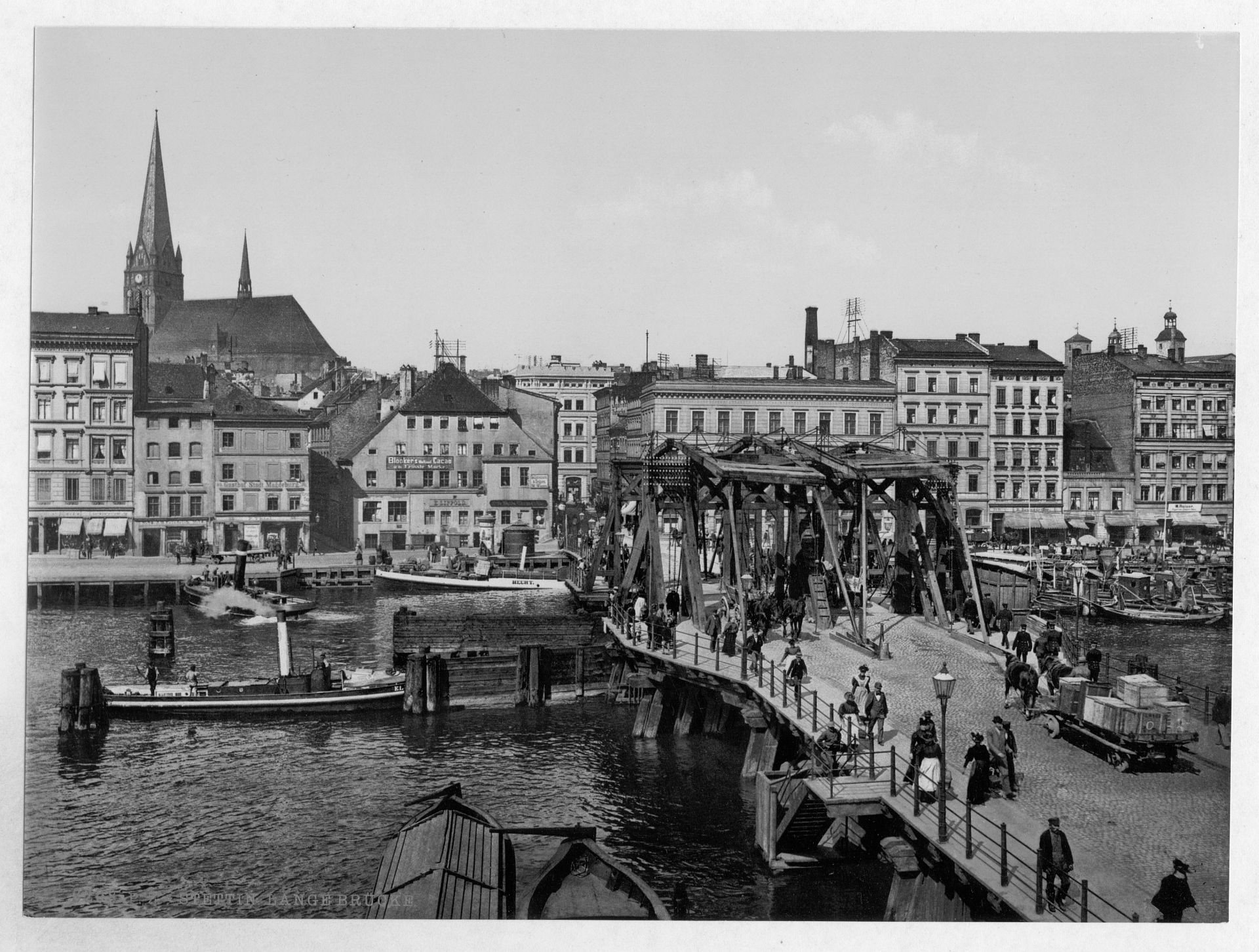 General view and Great Bridge, Stettin, Germany