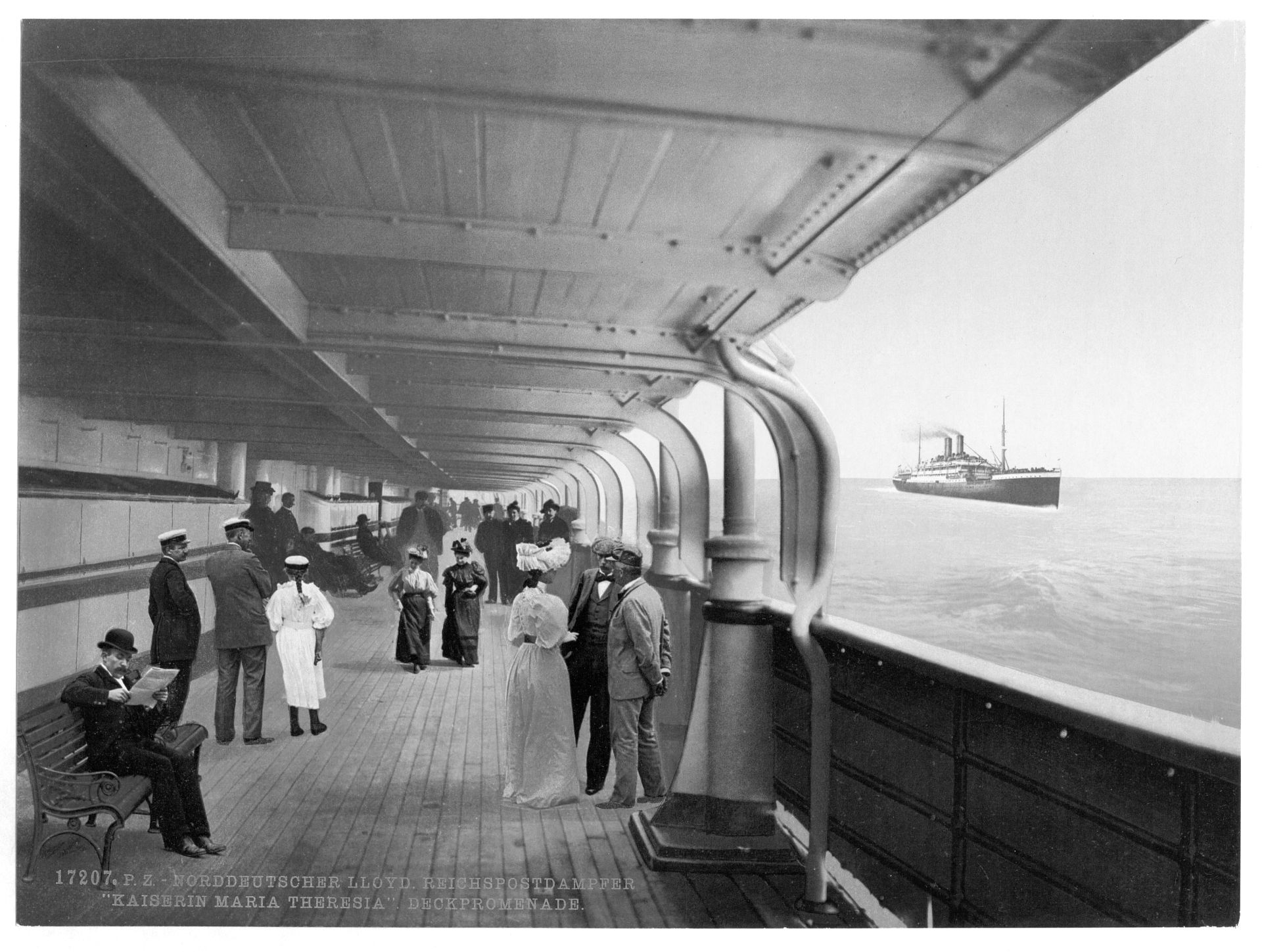 "Maria Theresia," Promenade Deck, North German Lloyd, Royal Mail Steamers